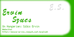 ervin szucs business card